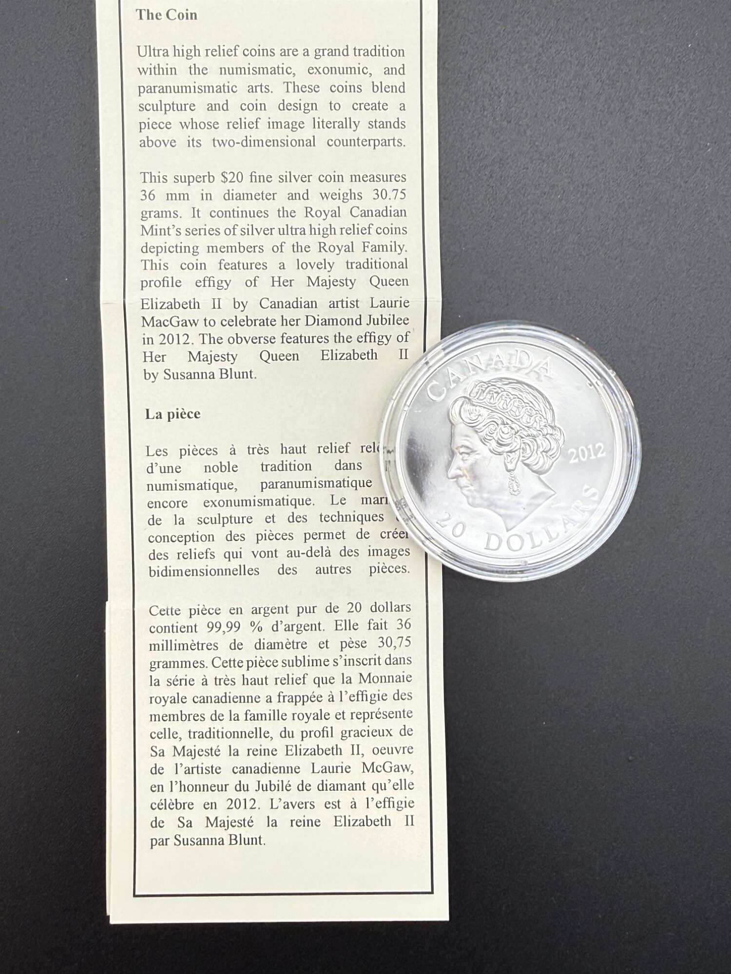 PIÈCE EN ARGENT 2012 – Image 3